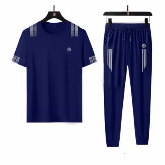 Trouser & T-Shirt Set(cod-106) Navy - Blue Colour